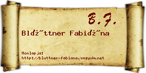 Blüttner Fabiána névjegykártya